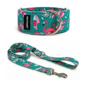 Pack Collar Martingale + Correa a juego – Flamenco Playero