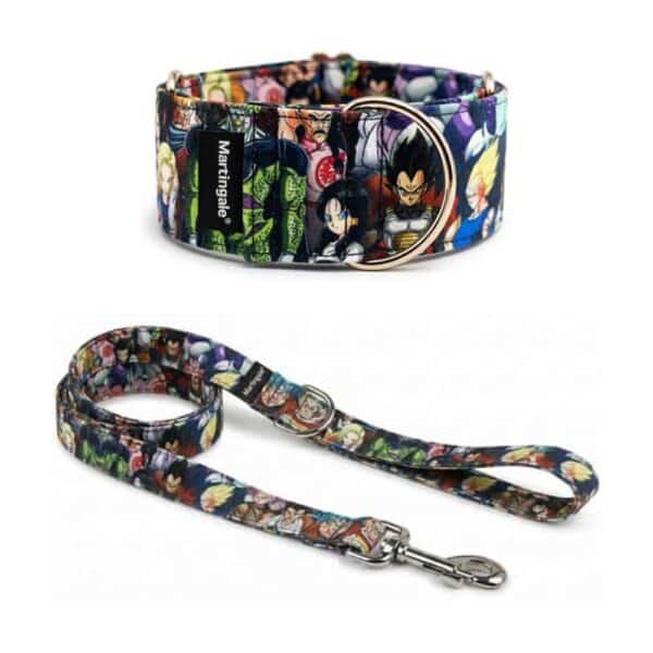 Pack collar martingale y correa a juego Guerreros Anime