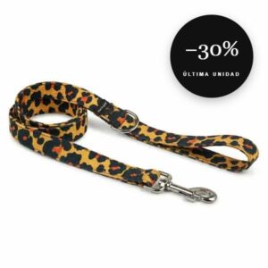 Correa artesanal Leopardo para galgo en oferta al 30% de descuento, última unidad